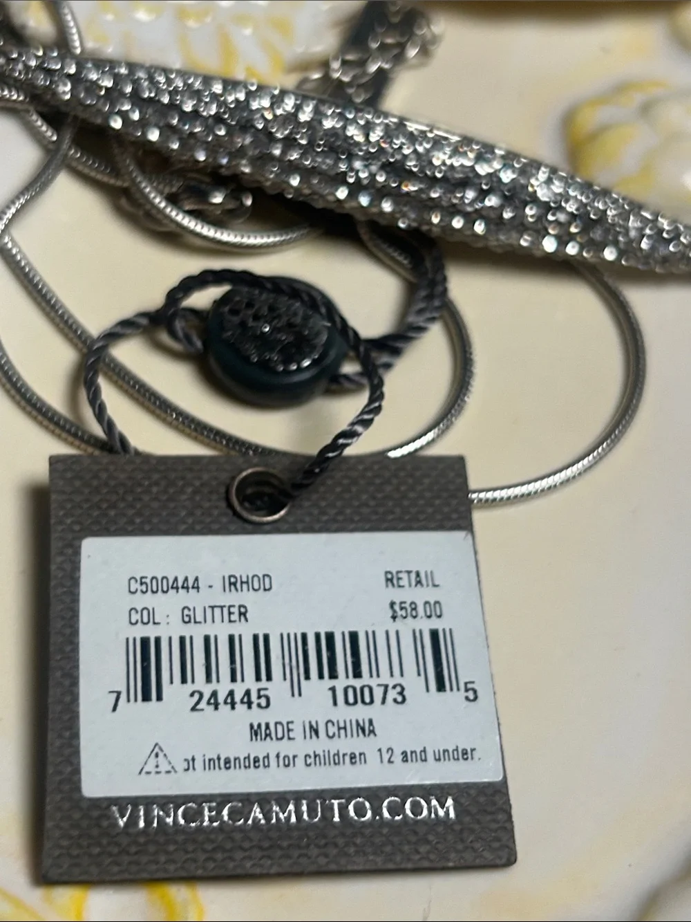 Vince Camuto Silver-Tone Crystal Spike Pendant Necklace